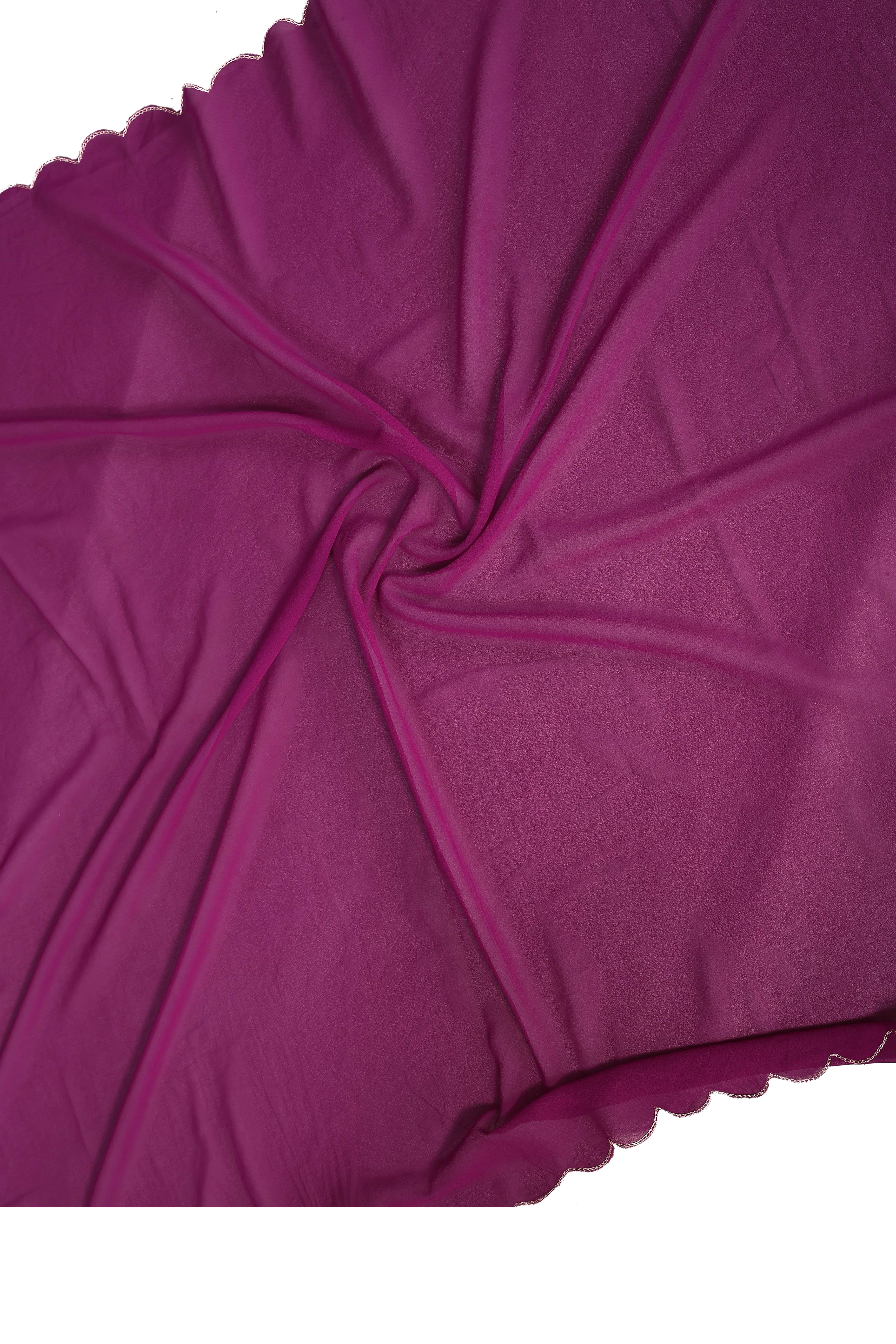 Sophisticated Purple Party Wear Saree in Flowing Georgette Fabric With Embellished Blouse