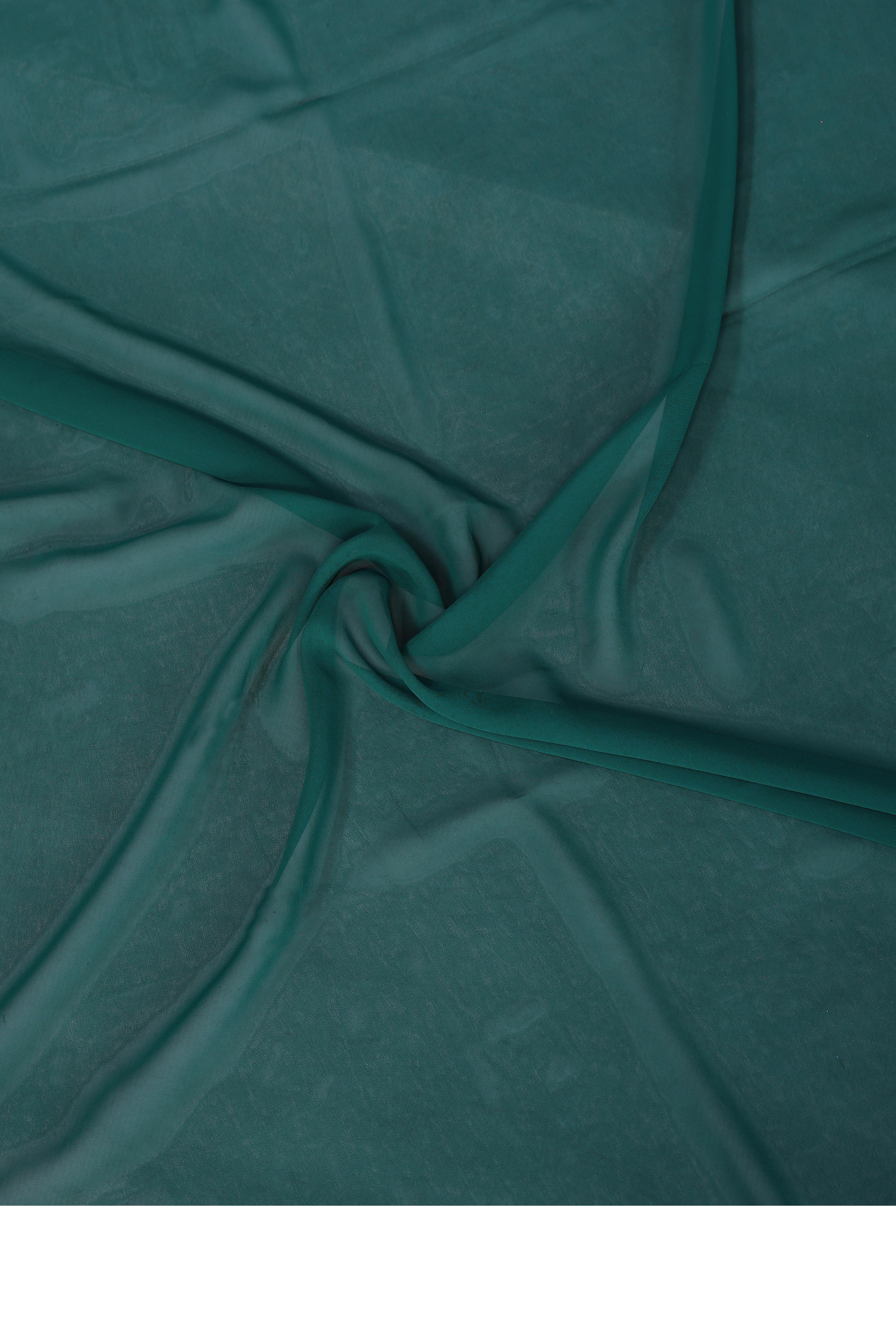 Sophisticated Morpich Green Party Wear Saree in Flowing Georgette Fabric With Embellished Blouse