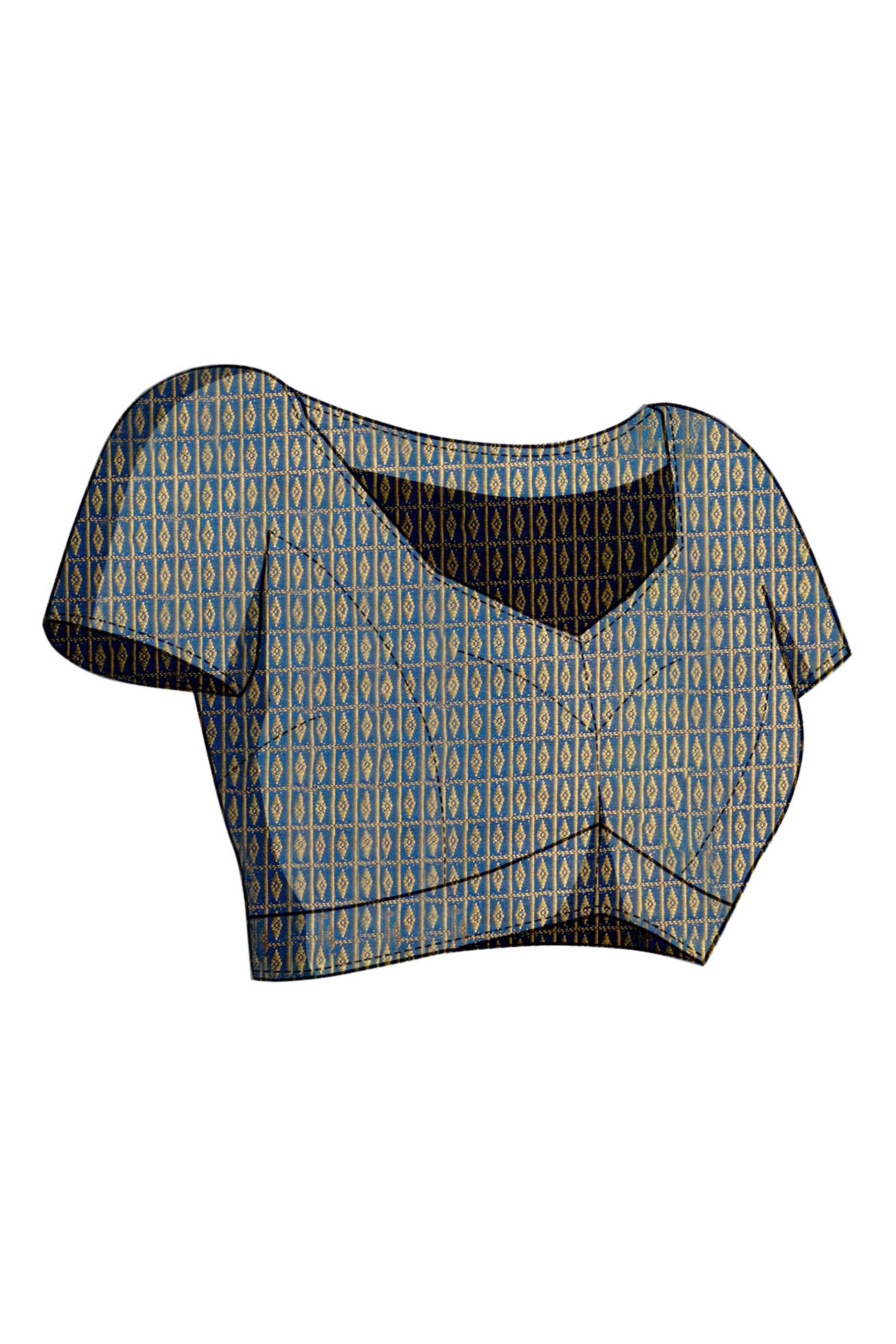 Teal Brocade Zari Weaving Mysore Silk Saree