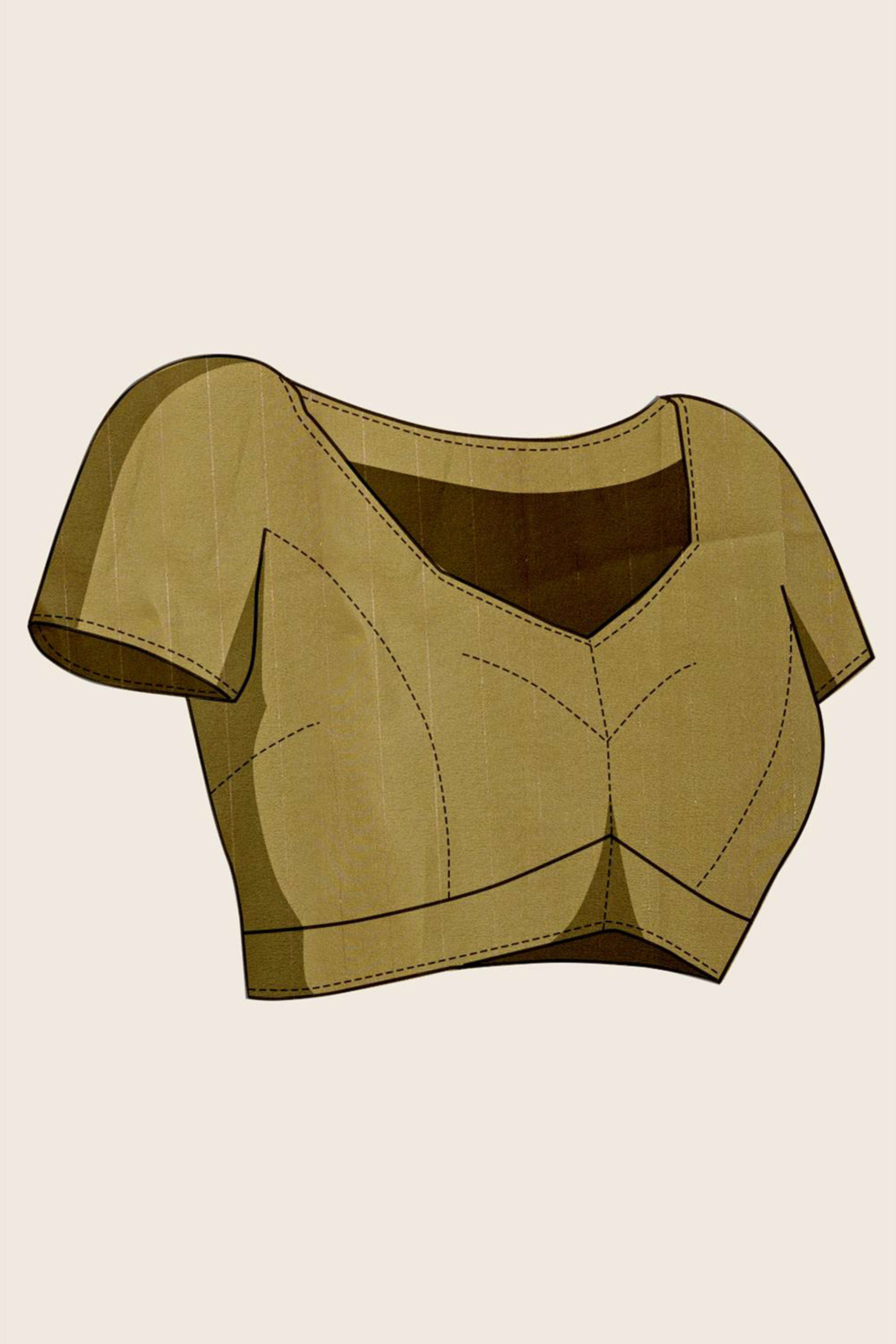 Green Floral Printed Crepe Saree With Rich Zari Border