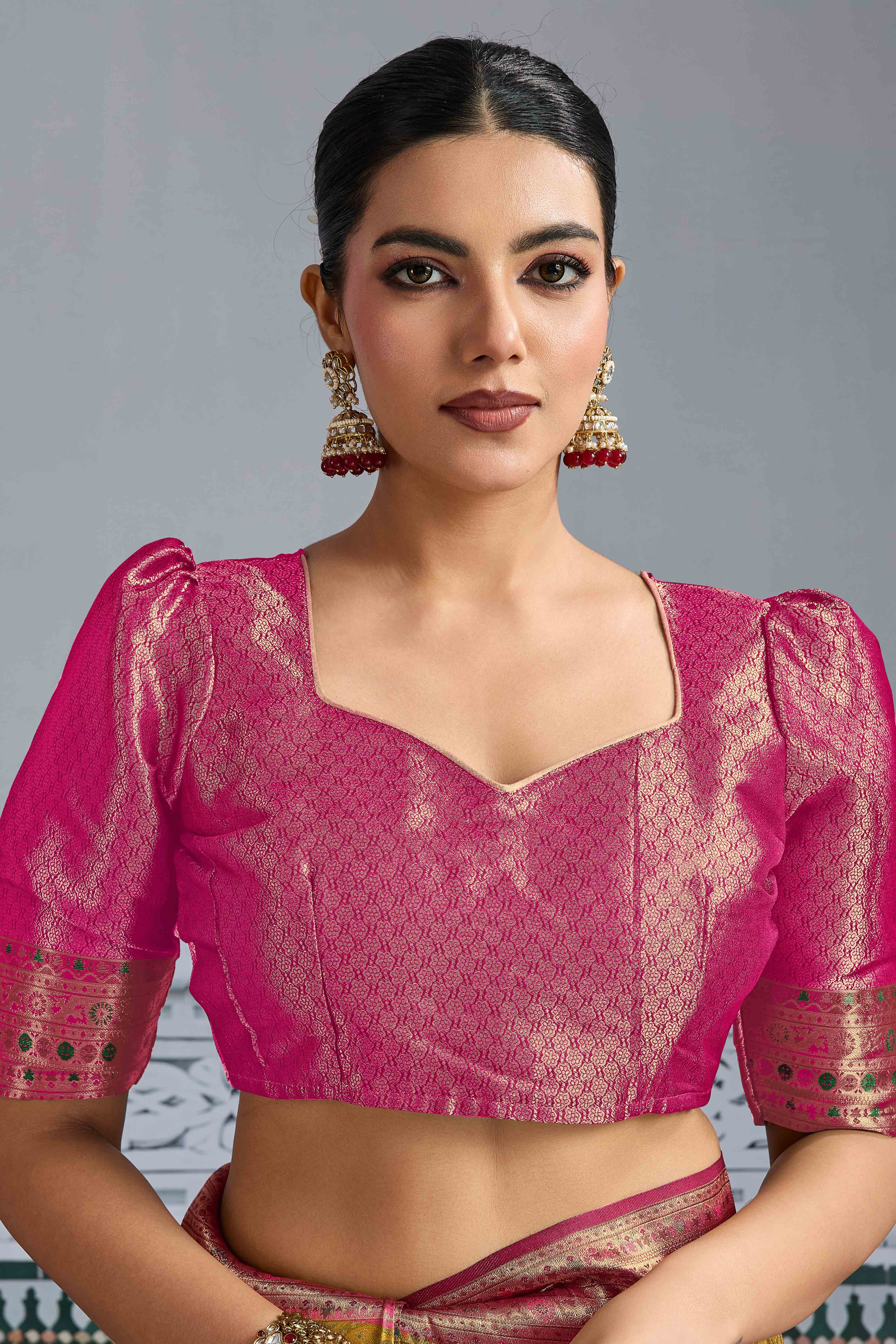 Mustard Floral Meenakari Weaving Kanjivaram Silk Saree With Rich Piping & Tassel Pallu