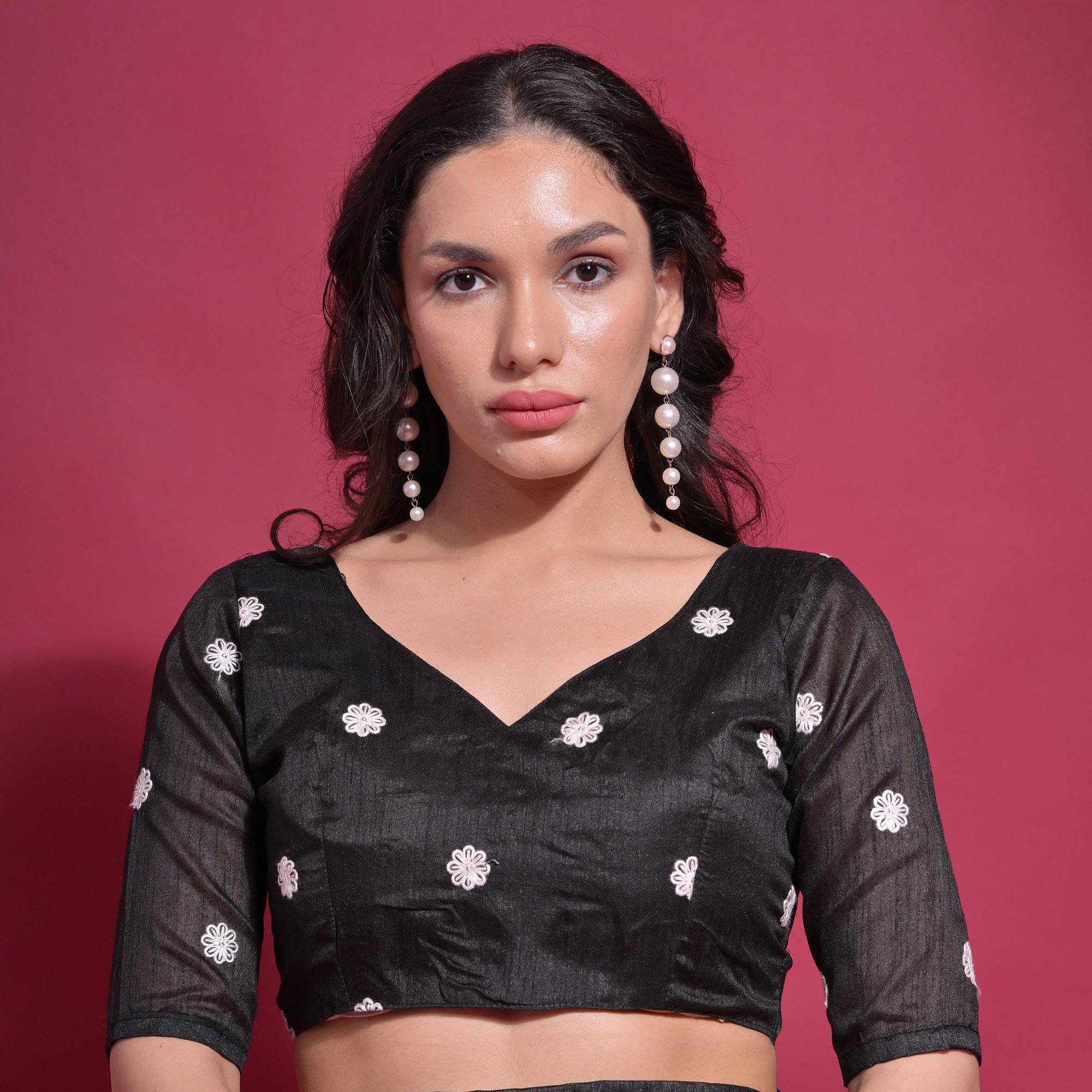 Black Embroidered Georgette Saree