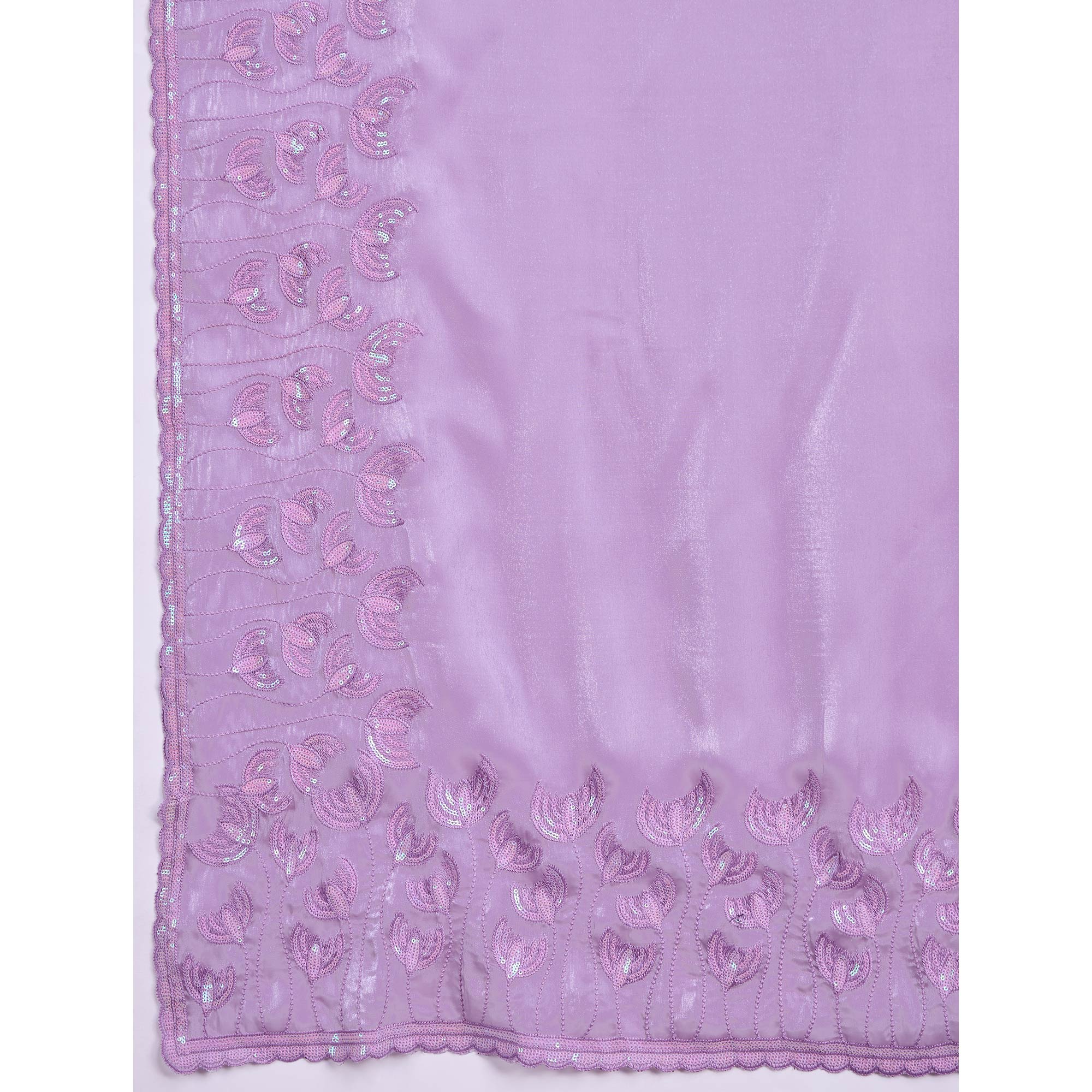Lavender Floral Sequins Embroidered Jimmi Choo Zoya Silk Saree
