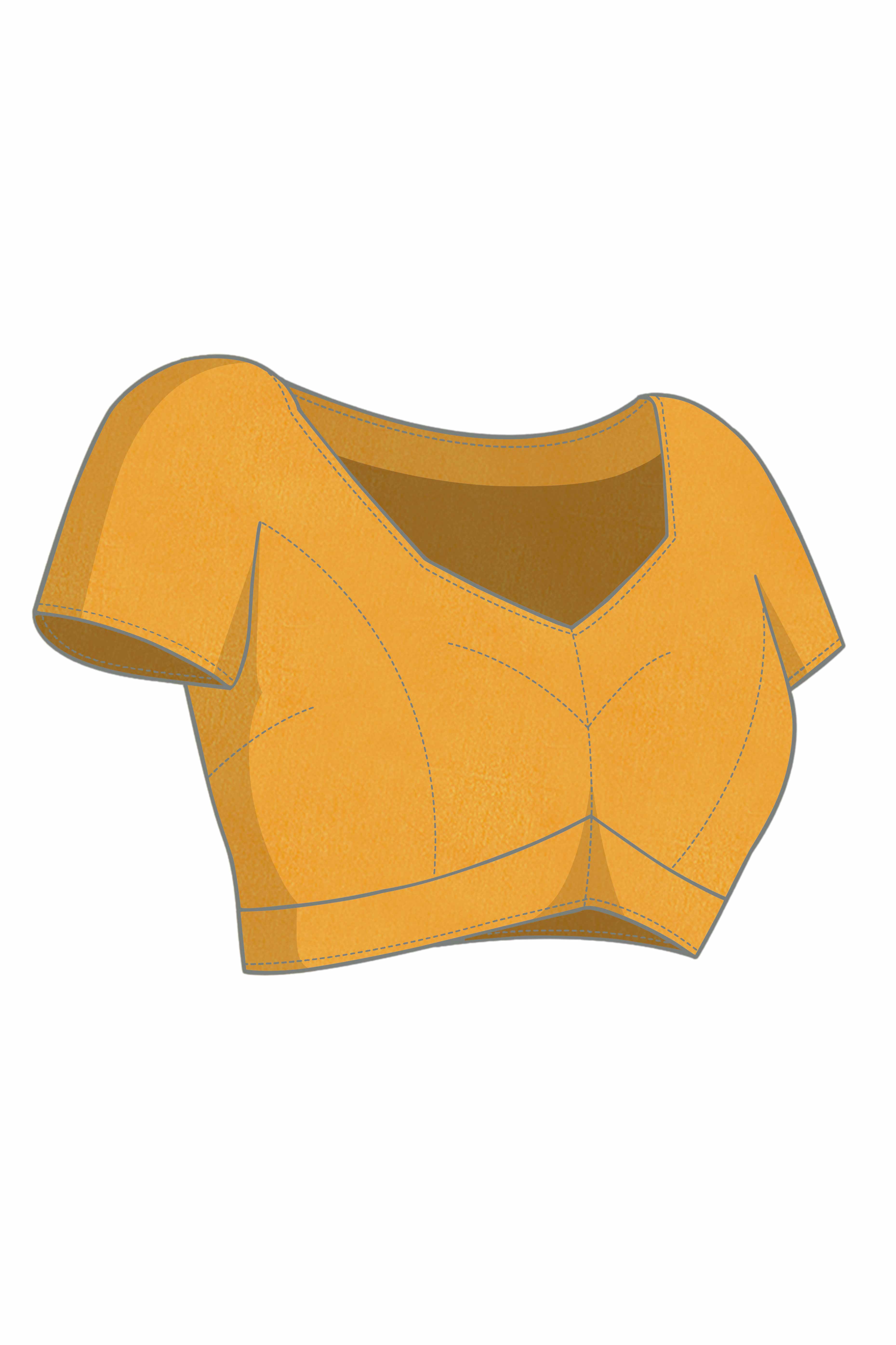 Yellow Georgette Saree With Bandhani Print & Exquisite Cording Embroidery Border