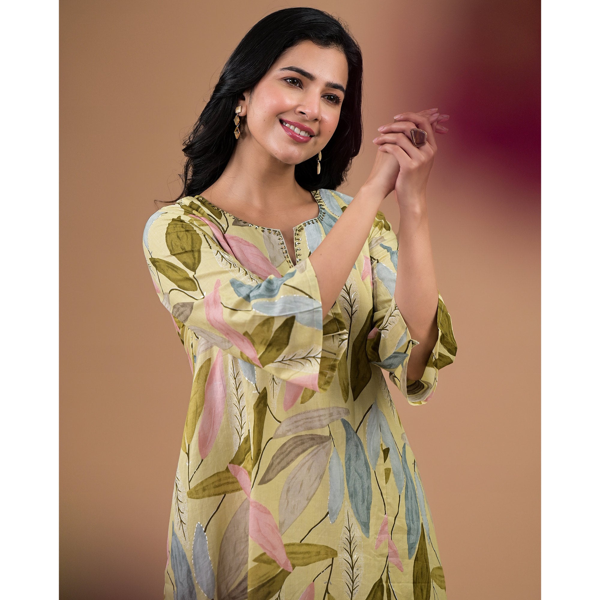 Green Printed Pure Cotton Co-ord Set