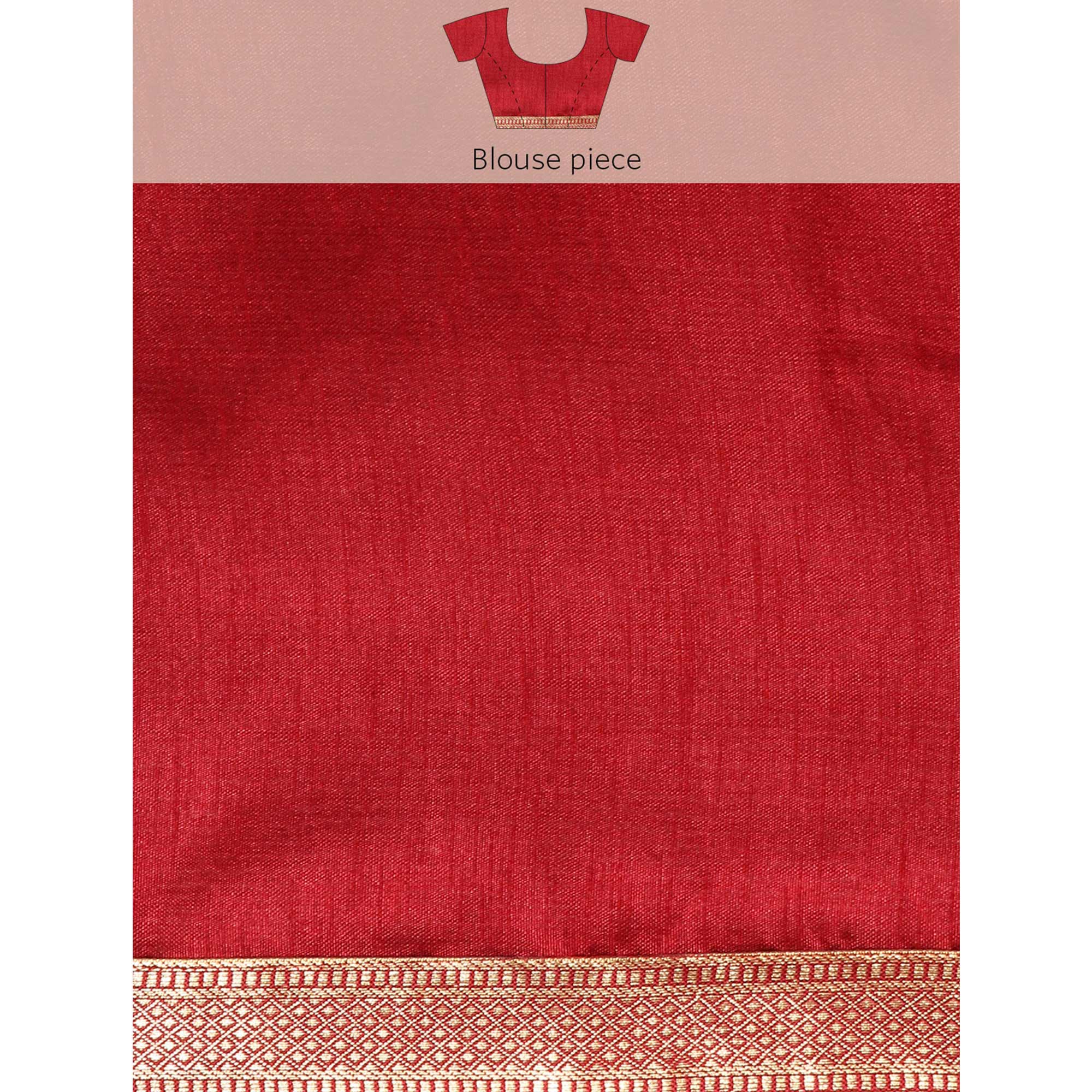 Rust Solid Vichitra Silk Saree With Fancy Zari Border
