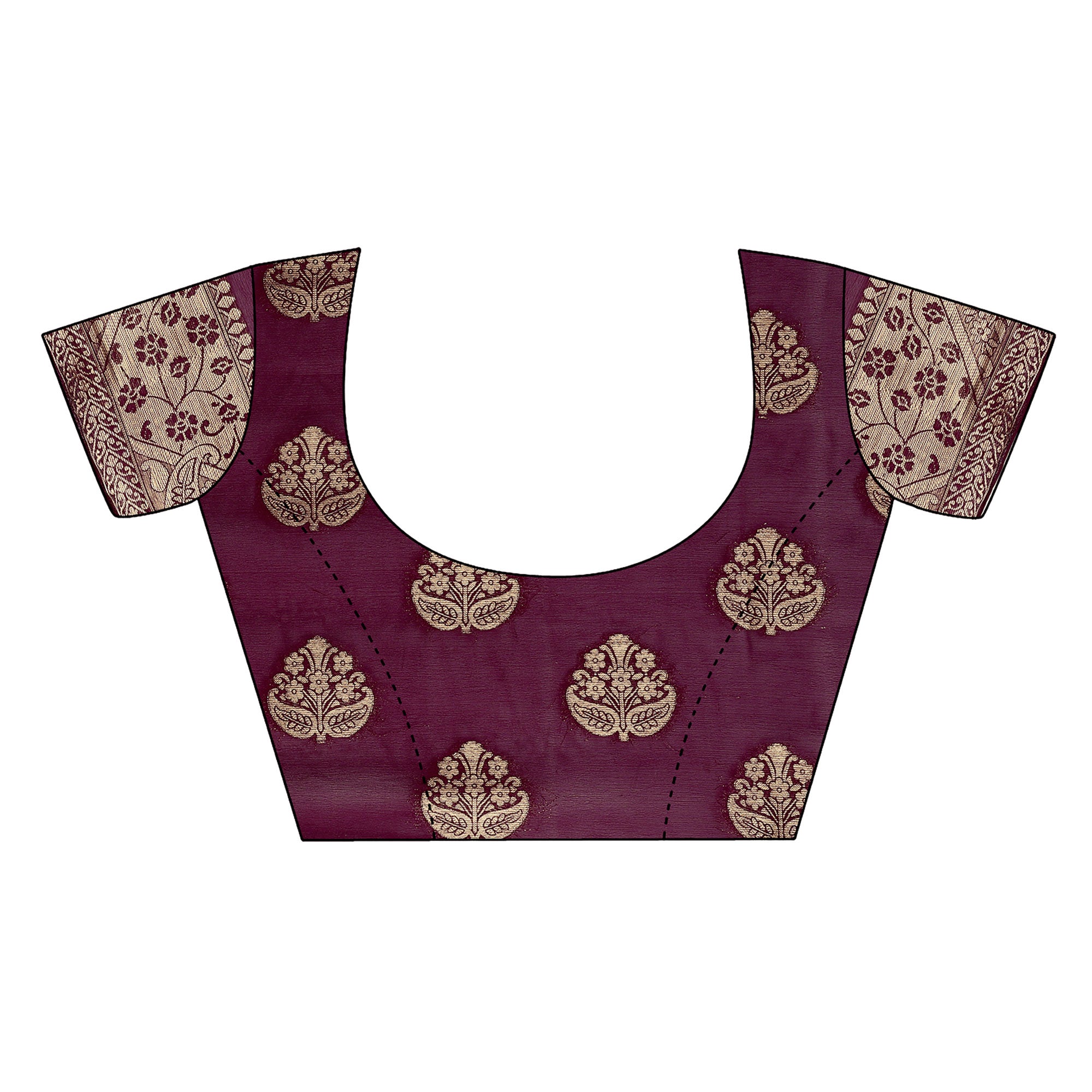 Wine Woven Chiffon Saree With Tassels