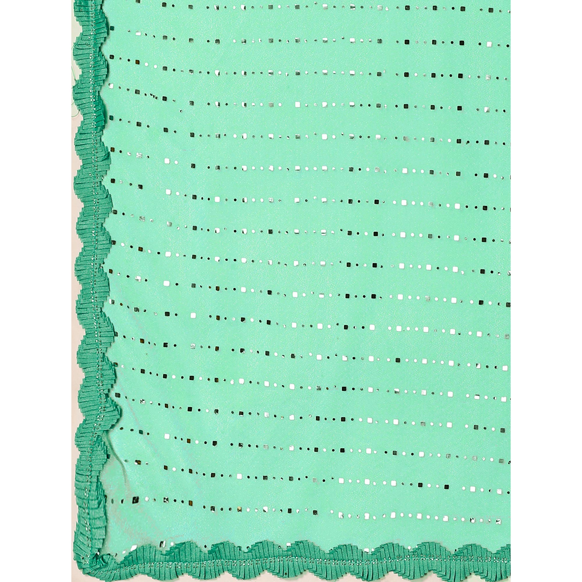 Sea Green Tikali With Swarovski Work Lycra Ready To Wear Saree