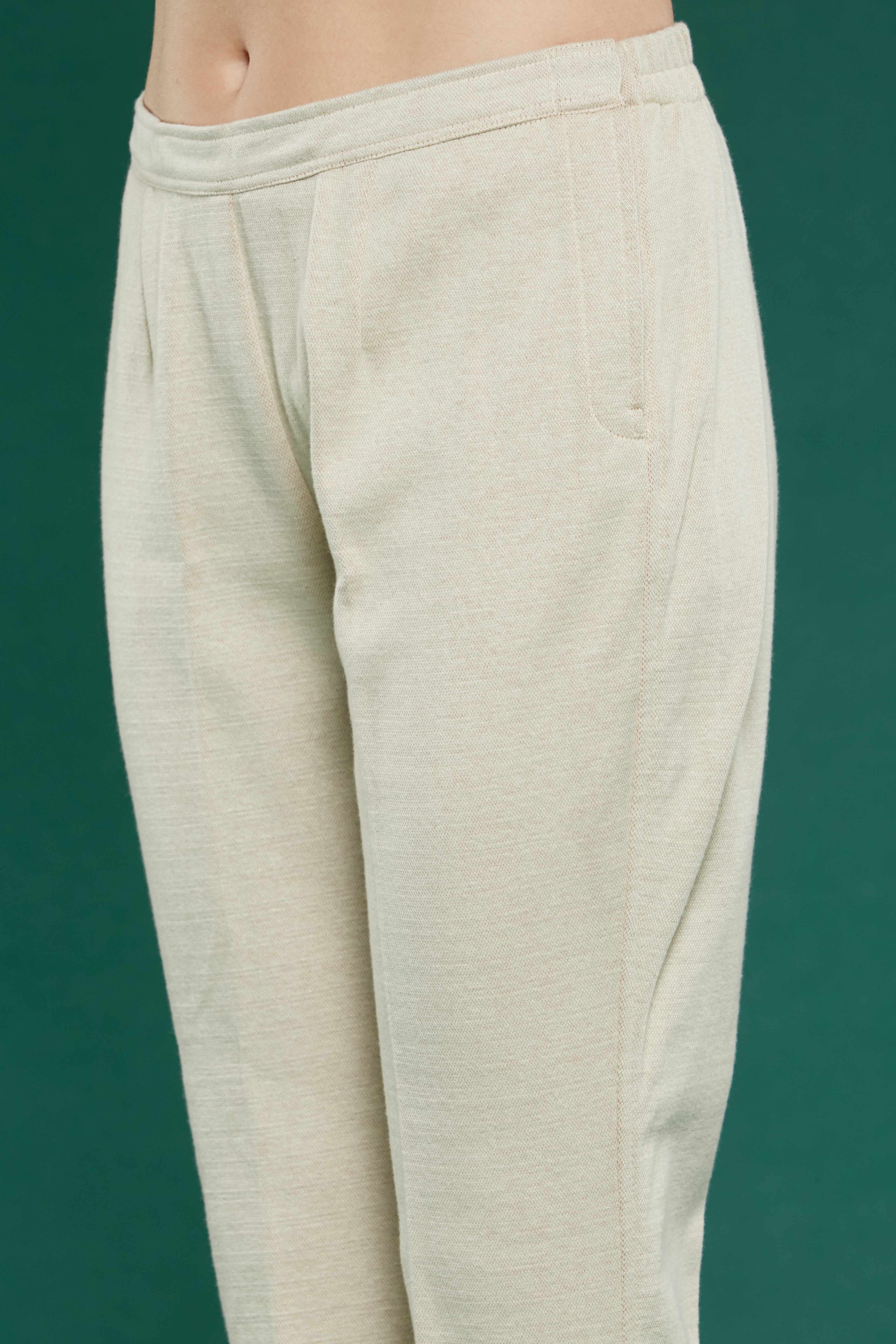 Beige Floral Woven Woolen Straight Salwar Suit