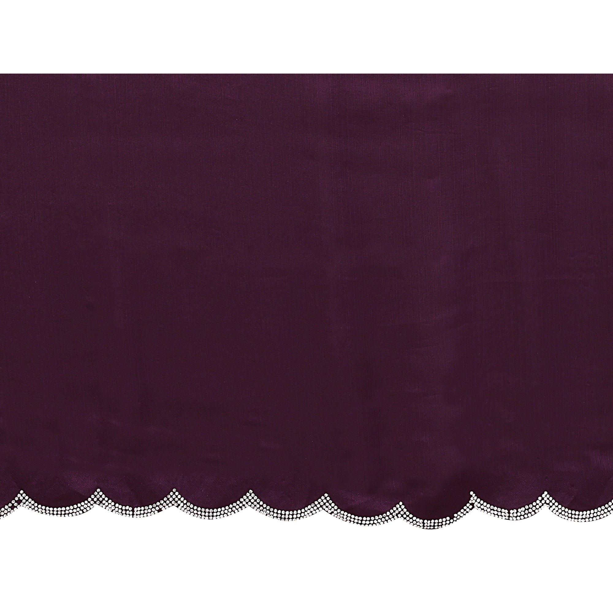 Purple Solid Chiffon Saree With Stone Work Border