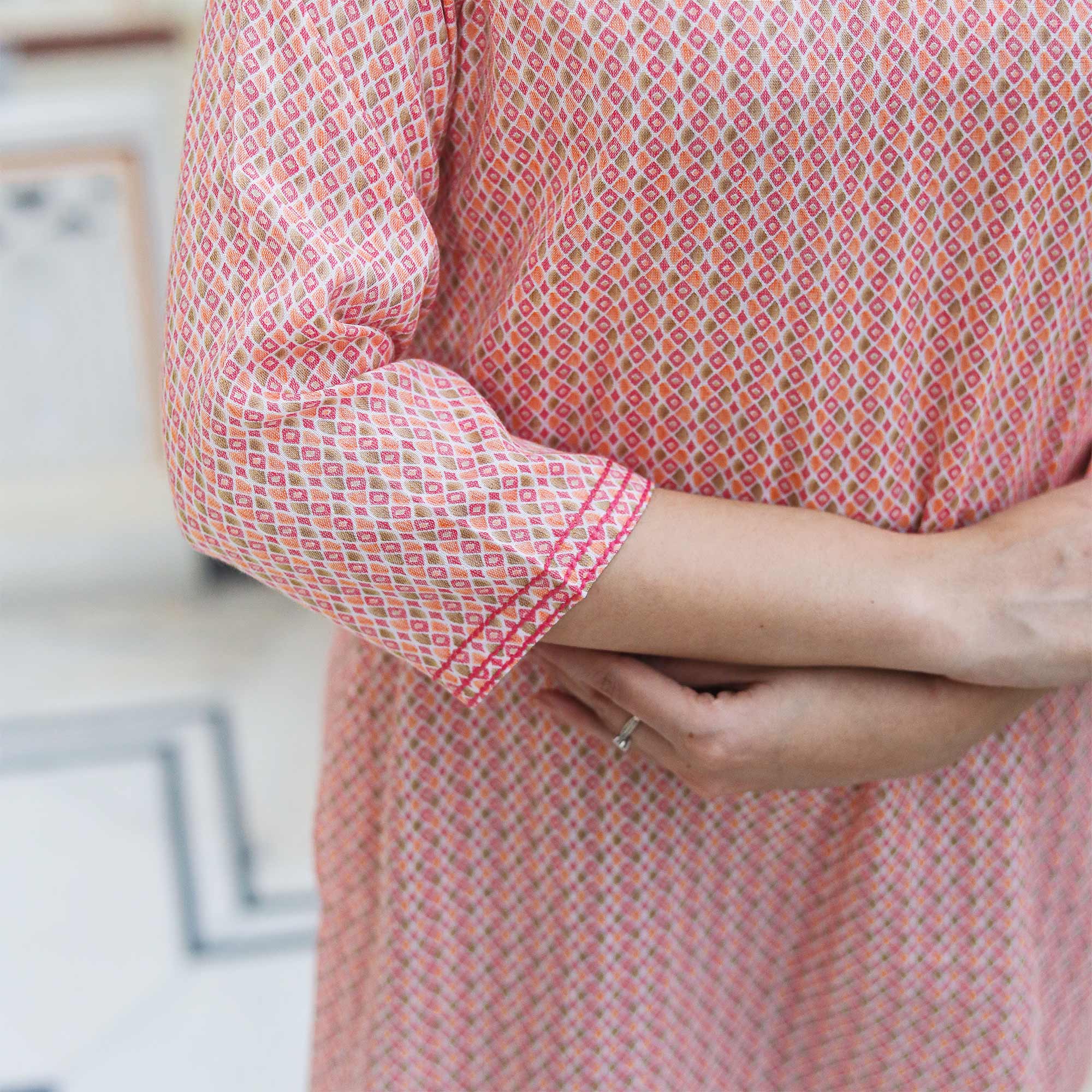 Pink Printed Rayon Top