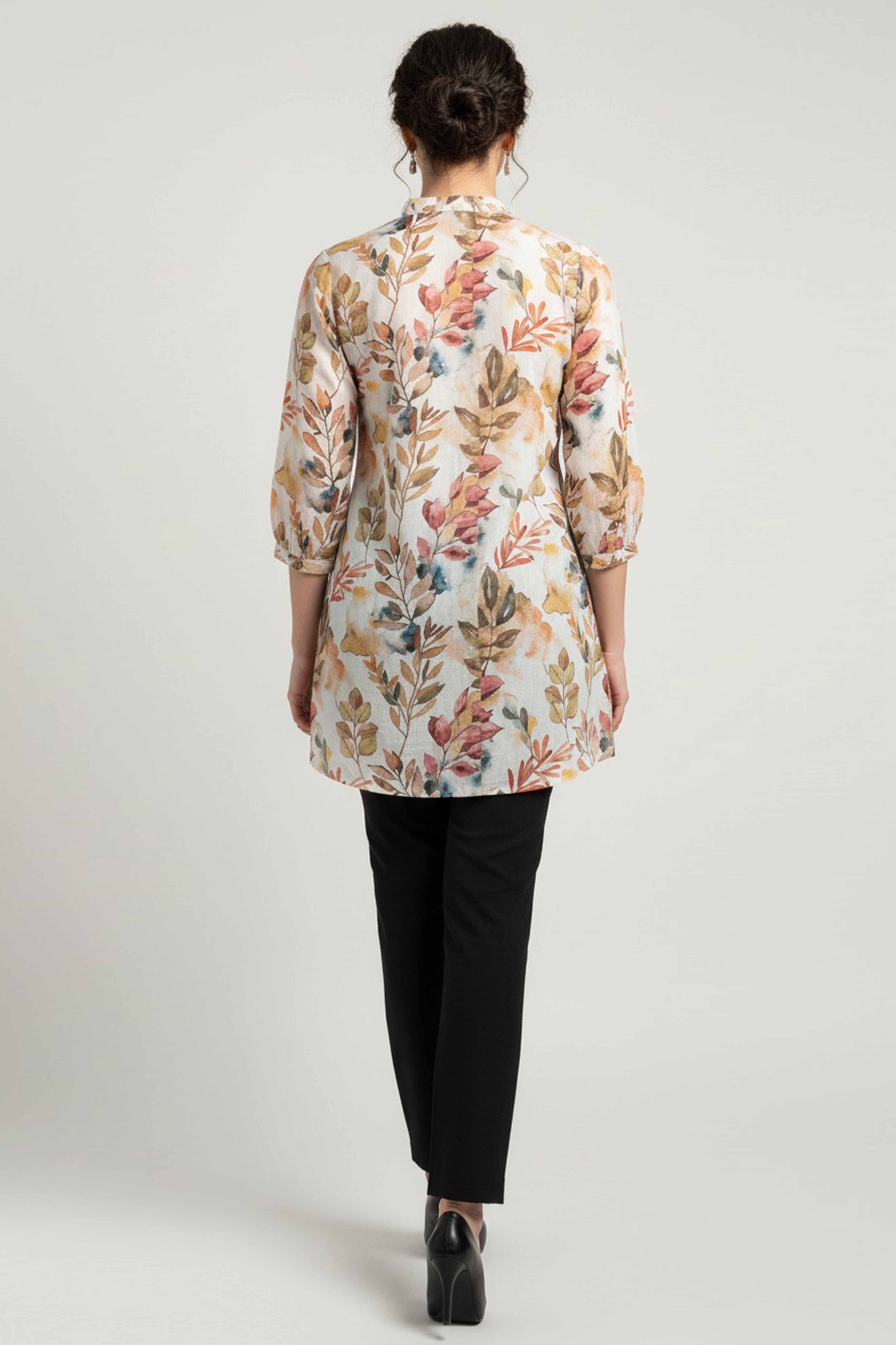 Offwhite Floral Printed Pure Cotton Top