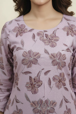 Designer Pink Floral Printed Viscose Dobby Straight Cut Salwar Suit for Special Occasion