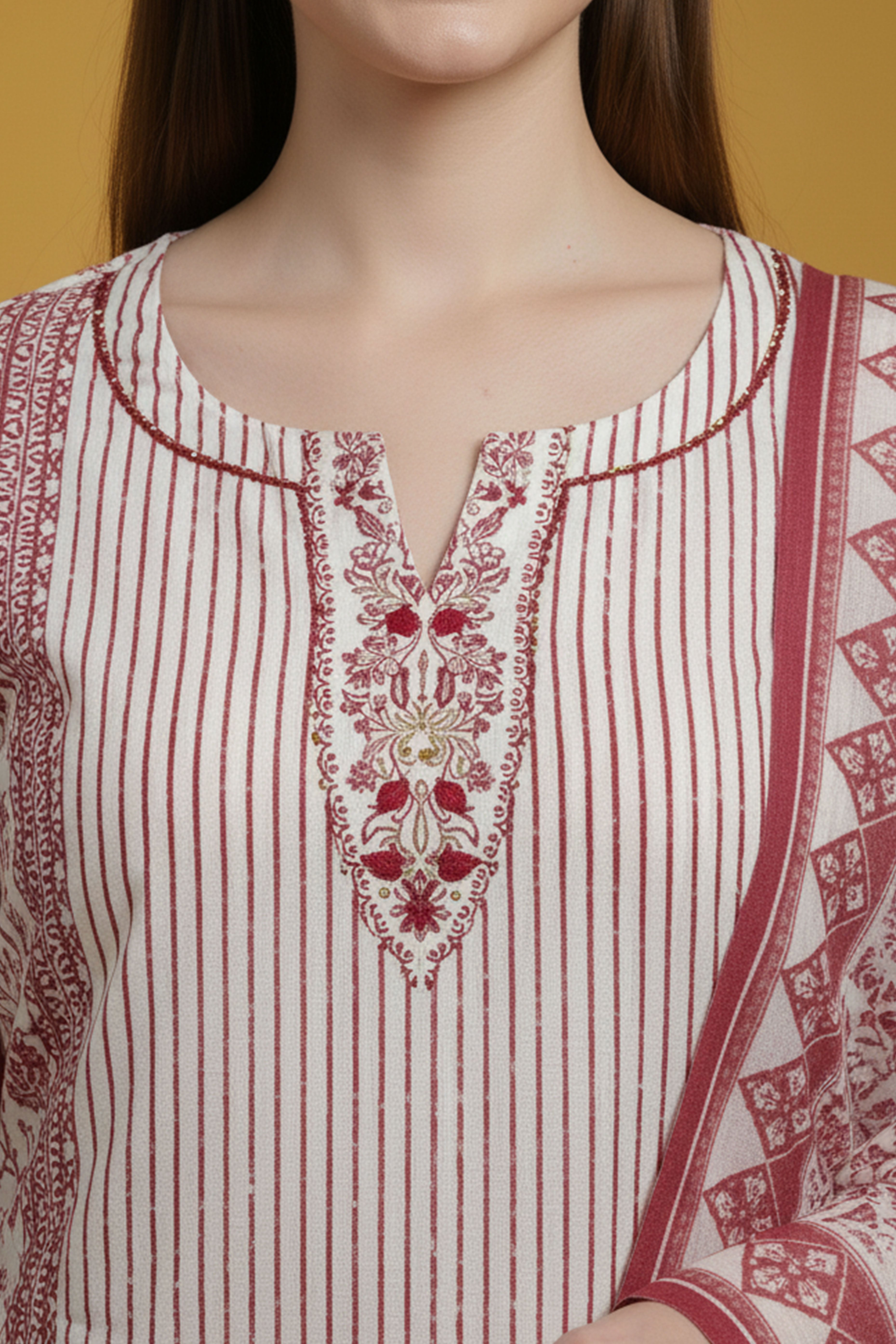 Designer White Pure Cotton Salwar Suit Adorned with Floral Prints and Fine Handwork