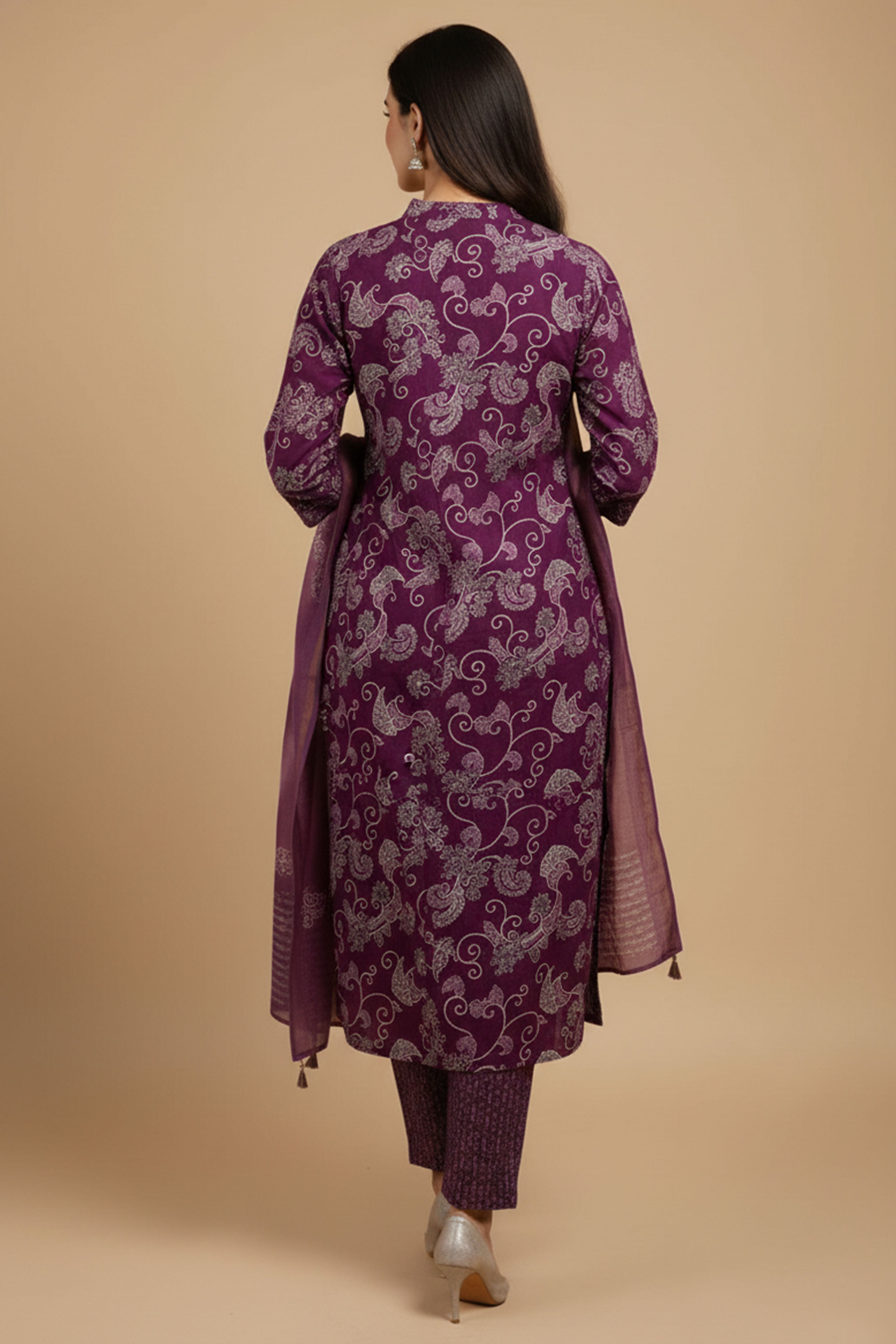 Soft Wine Rayon Slub Straight Cut Salwar Suit for Effortless Festive Elegance