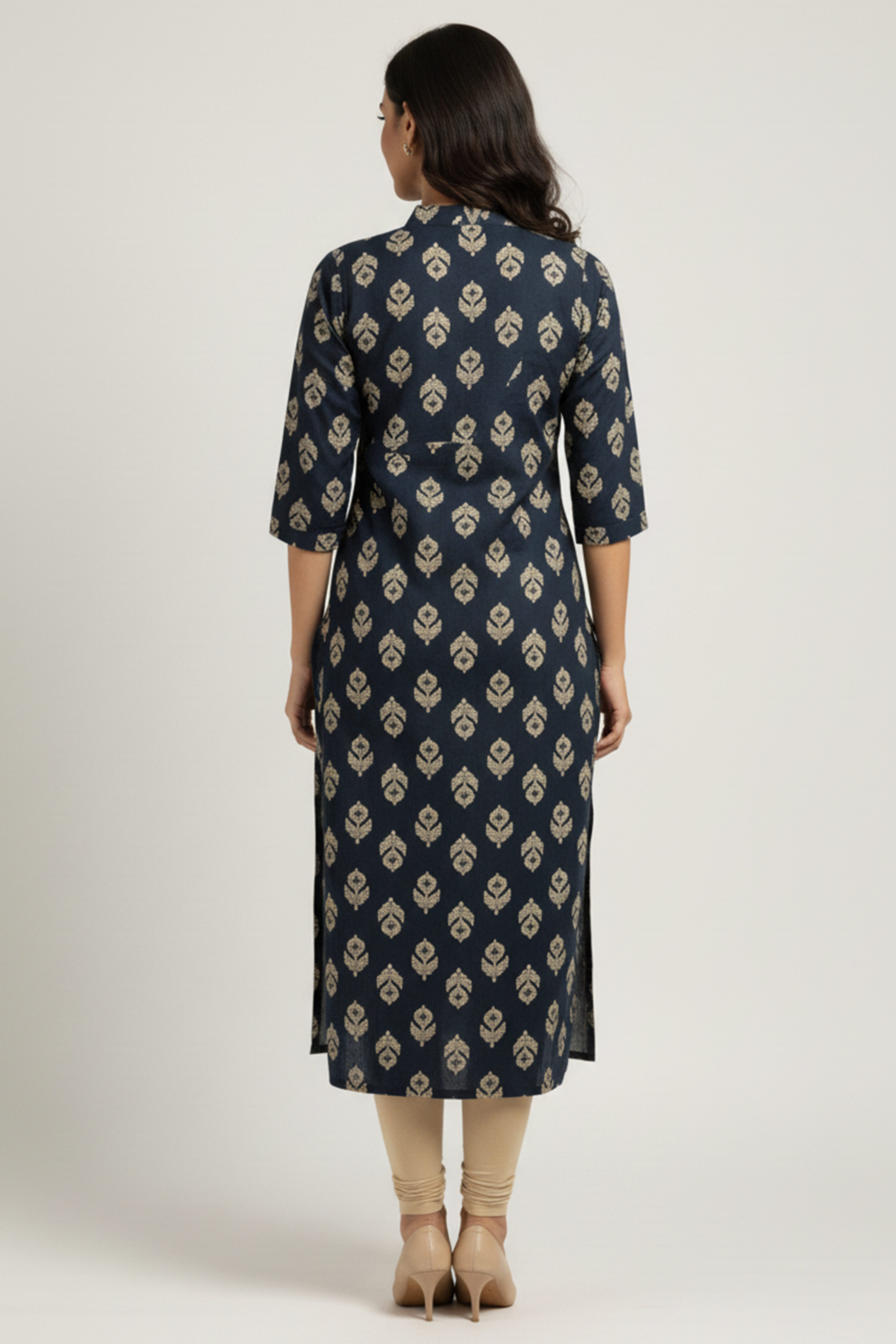 Blue Floral Printed Straight Kurti in Soft Rayon Fabric For Casual Look