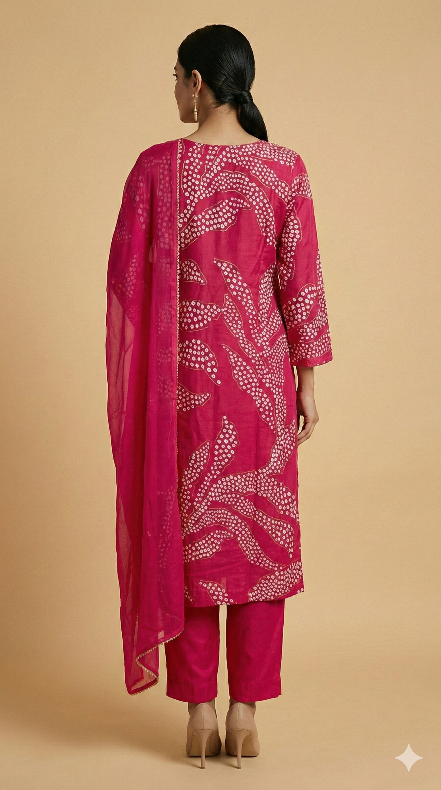 Pink Rayon Straight Cut Salwar Suit with Minimal Polka Dot Design