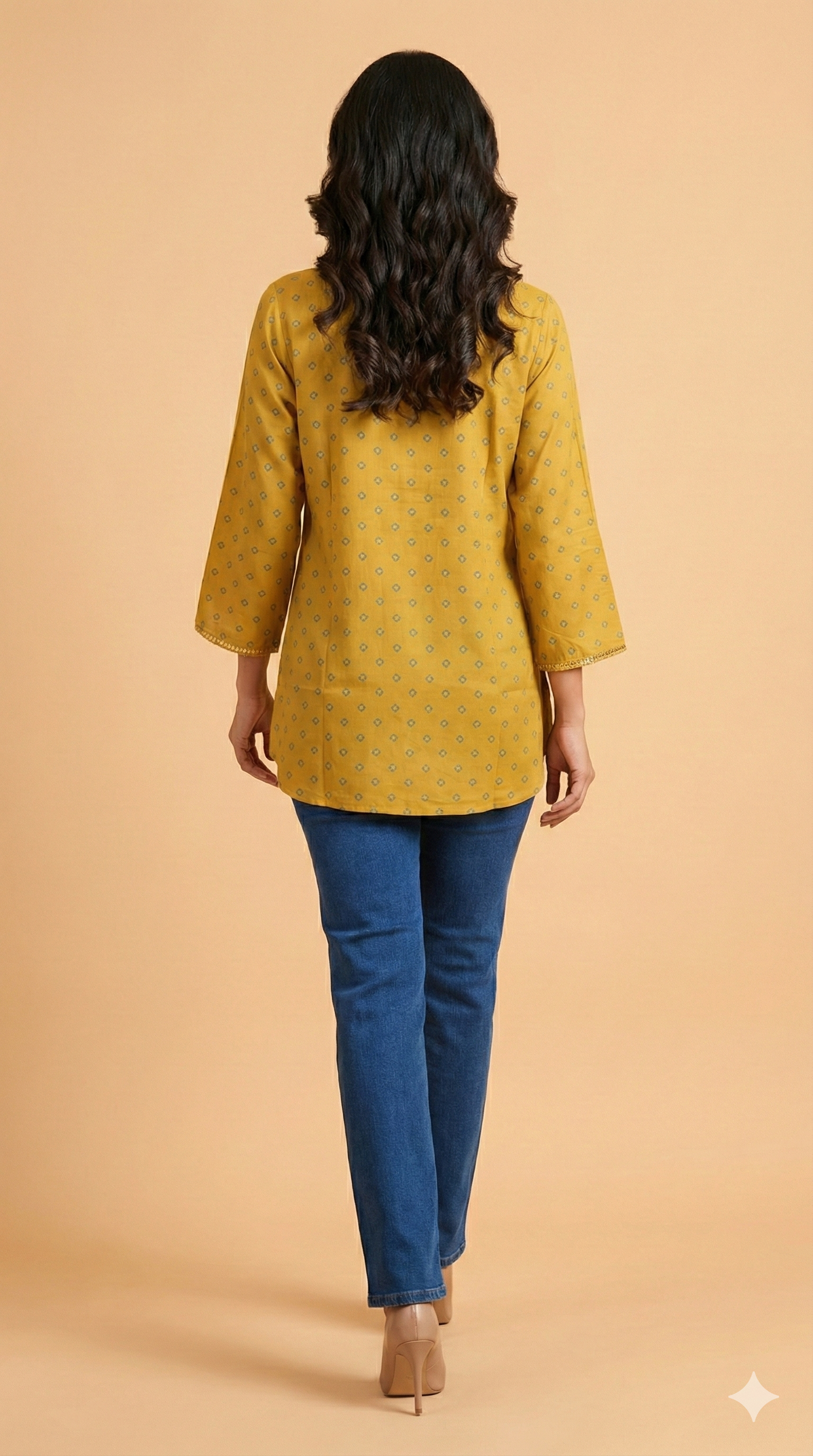 Yellow Floral Printed Straight Muslin Shirt Top Perfect for Chic Daily Outfits