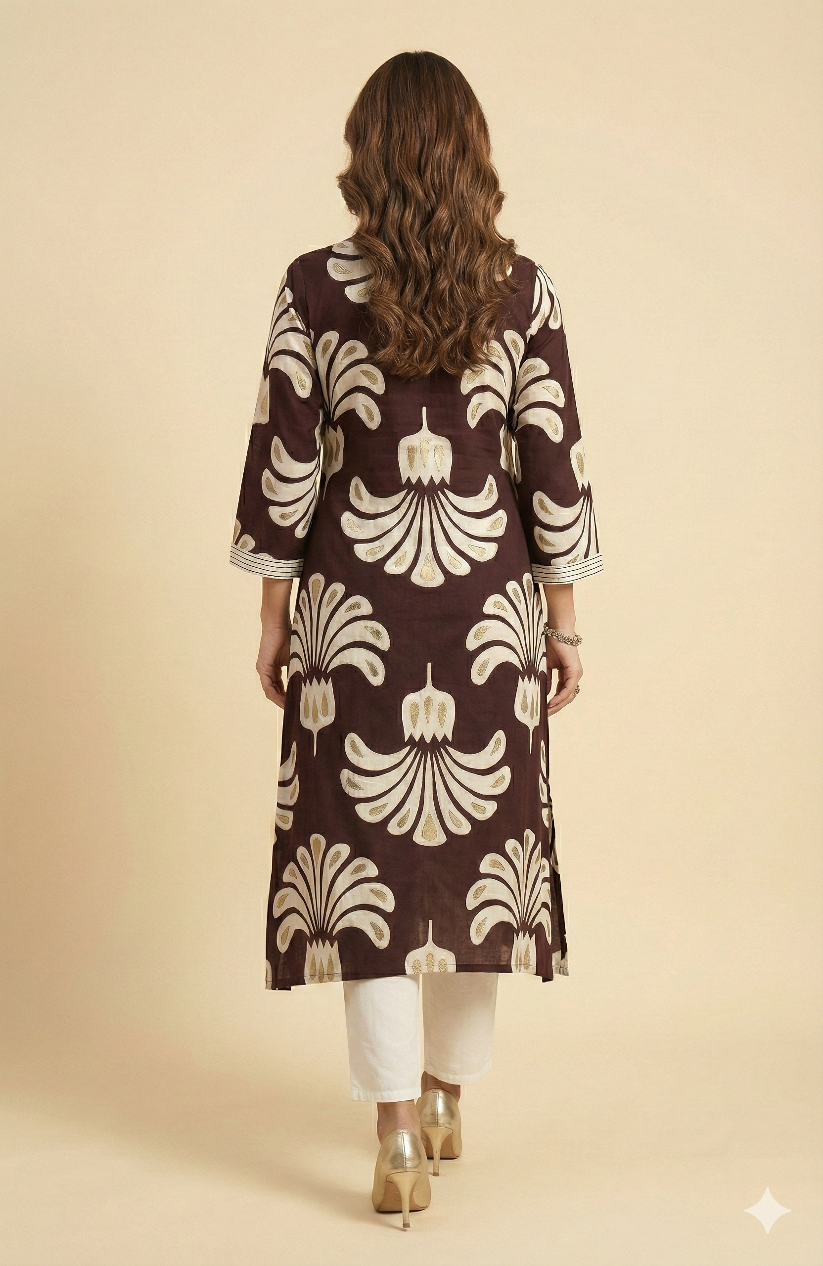 Wine Contemporary Floral Printed Rayon Straight Cut Top & Bottom Set