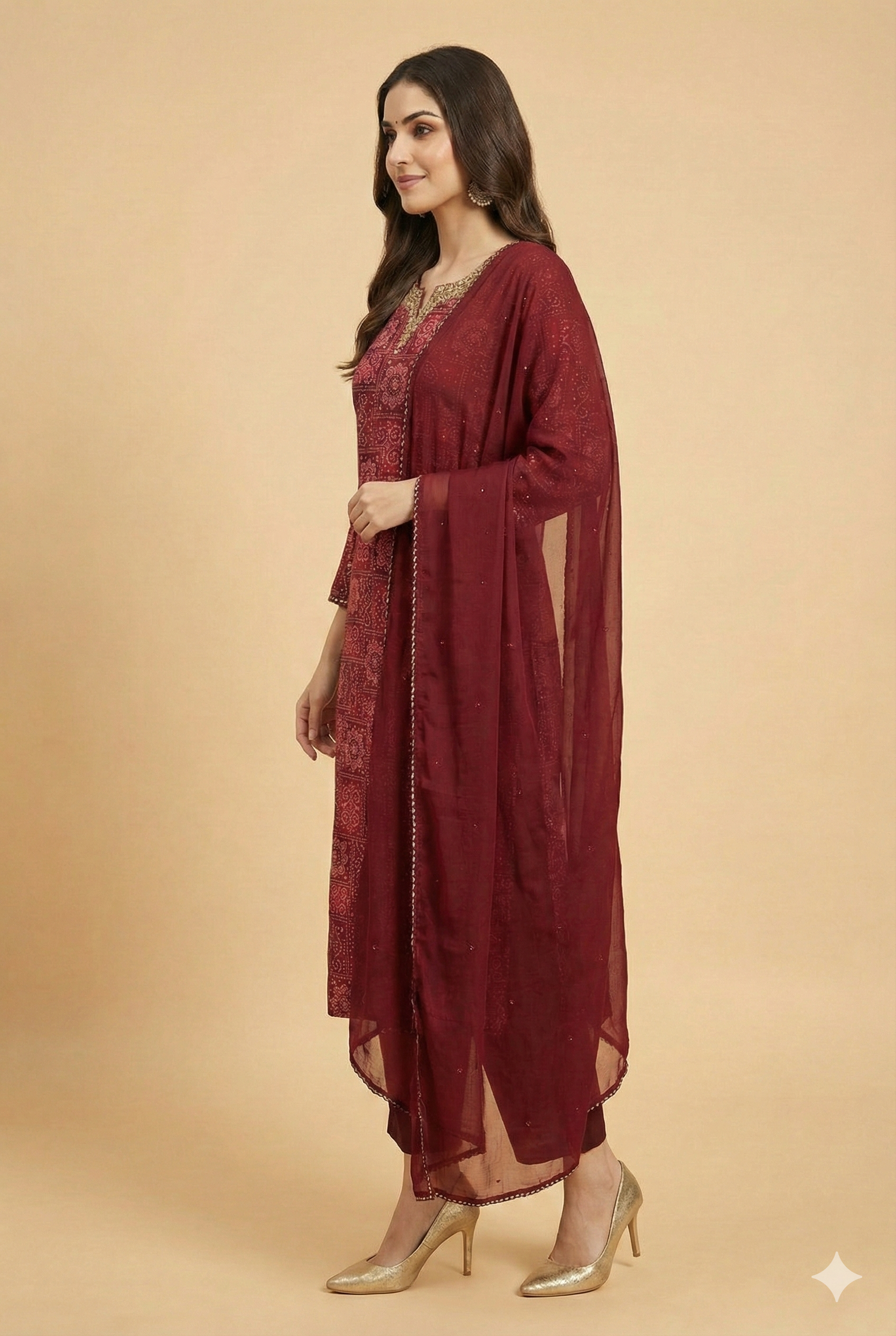 Pink Traditional Bandhani Print Rayon Straight-Cut Salwar Suit with Graceful Appeal