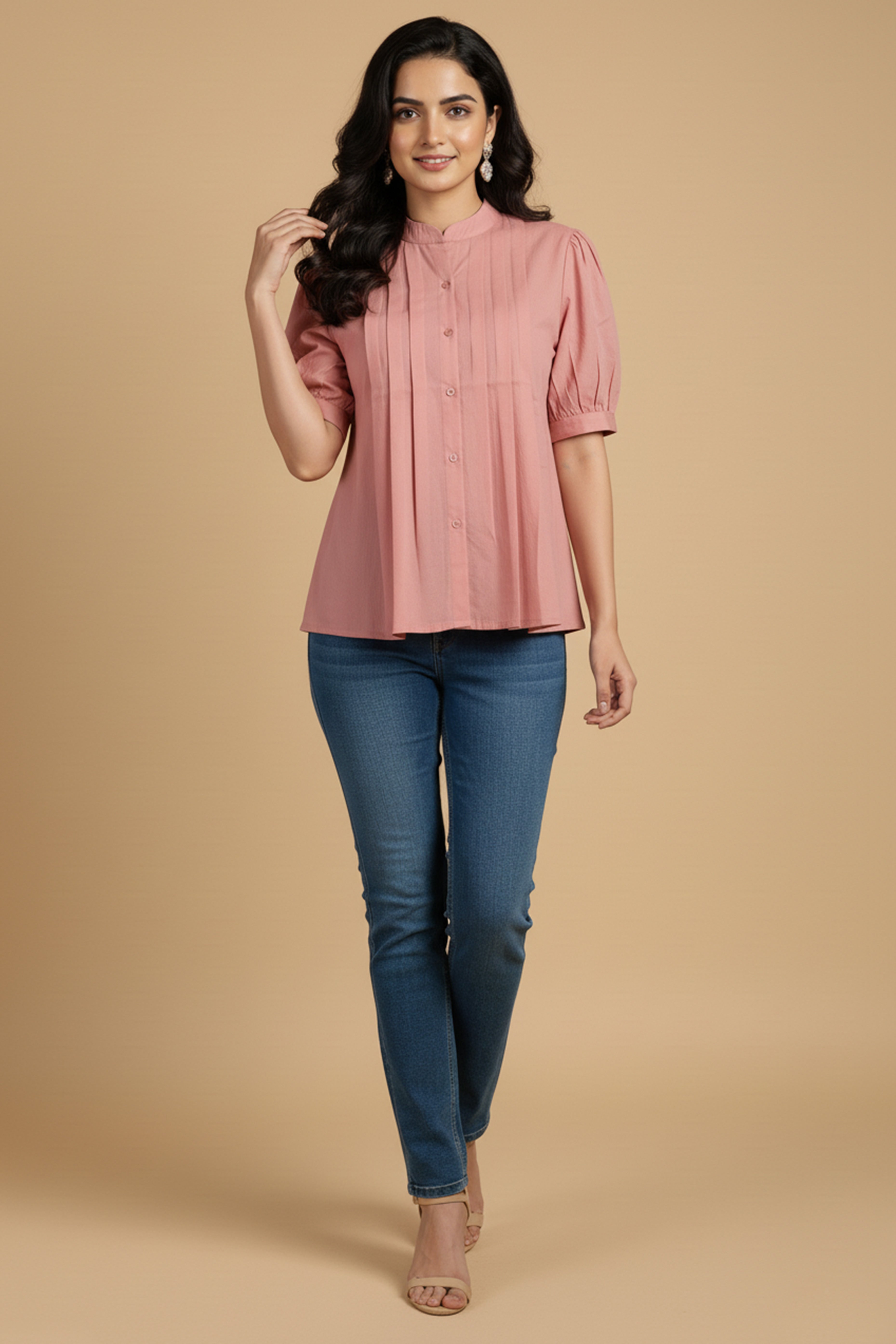 Trendy Pink Solid Pattern Pure Cotton Top for Effortless Everyday Styling