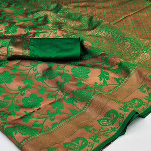 Green Woven Cotton Silk Saree
