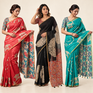 Peachmode Abstract Linen Trio - all 3 included products shown together