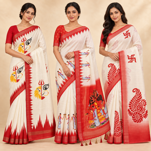 Peachmode Durga Puja Family Trio - all 3 included products shown together