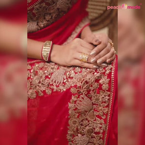 Pink Sequins Embroidered Georgette Saree