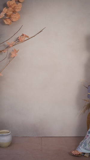 Grey Floral Printed Satin Saree