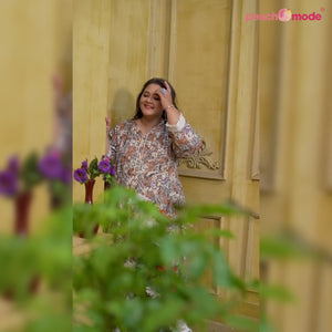 Multicolour Floral Printed Rayon Long Kurti