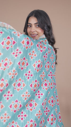 Pink Floral Embroidered Chanderi Silk Salwar Suit