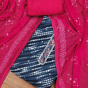 Blue Printed Modal Dress Material