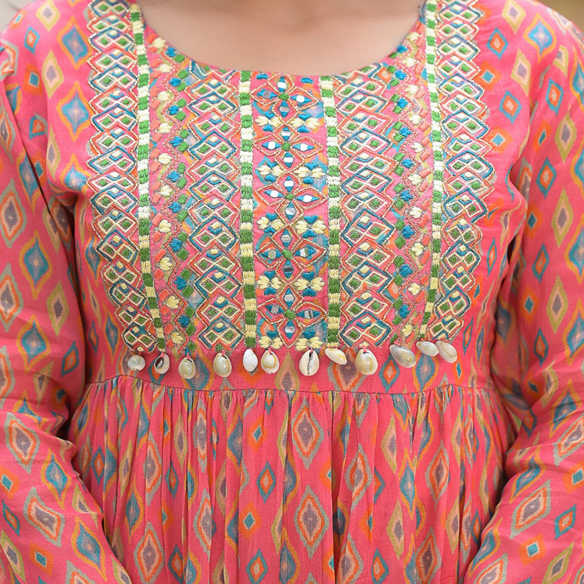 Pink Printed Chiffon Sharara Suit