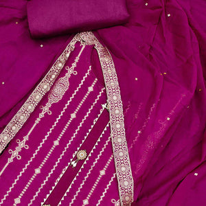 Rani Pink Woven Jacquard Dress Material