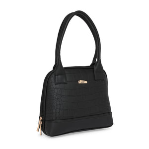 Black Women Vegan Leather Handbag With Belt