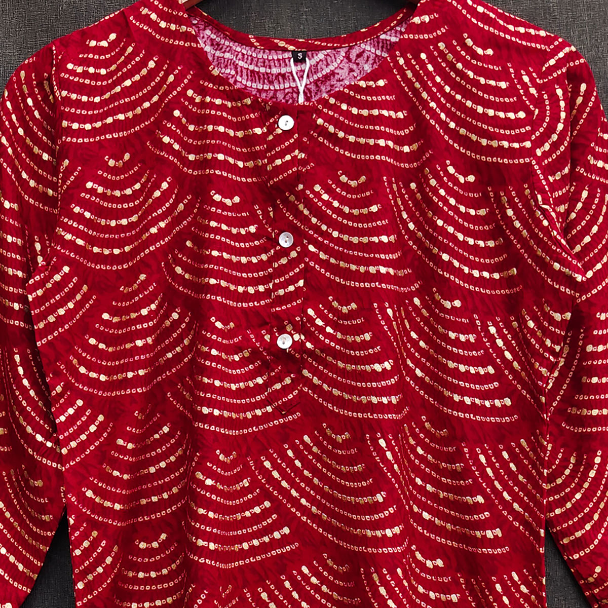 Red Printed Rayon Top