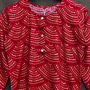 Red Printed Rayon Top