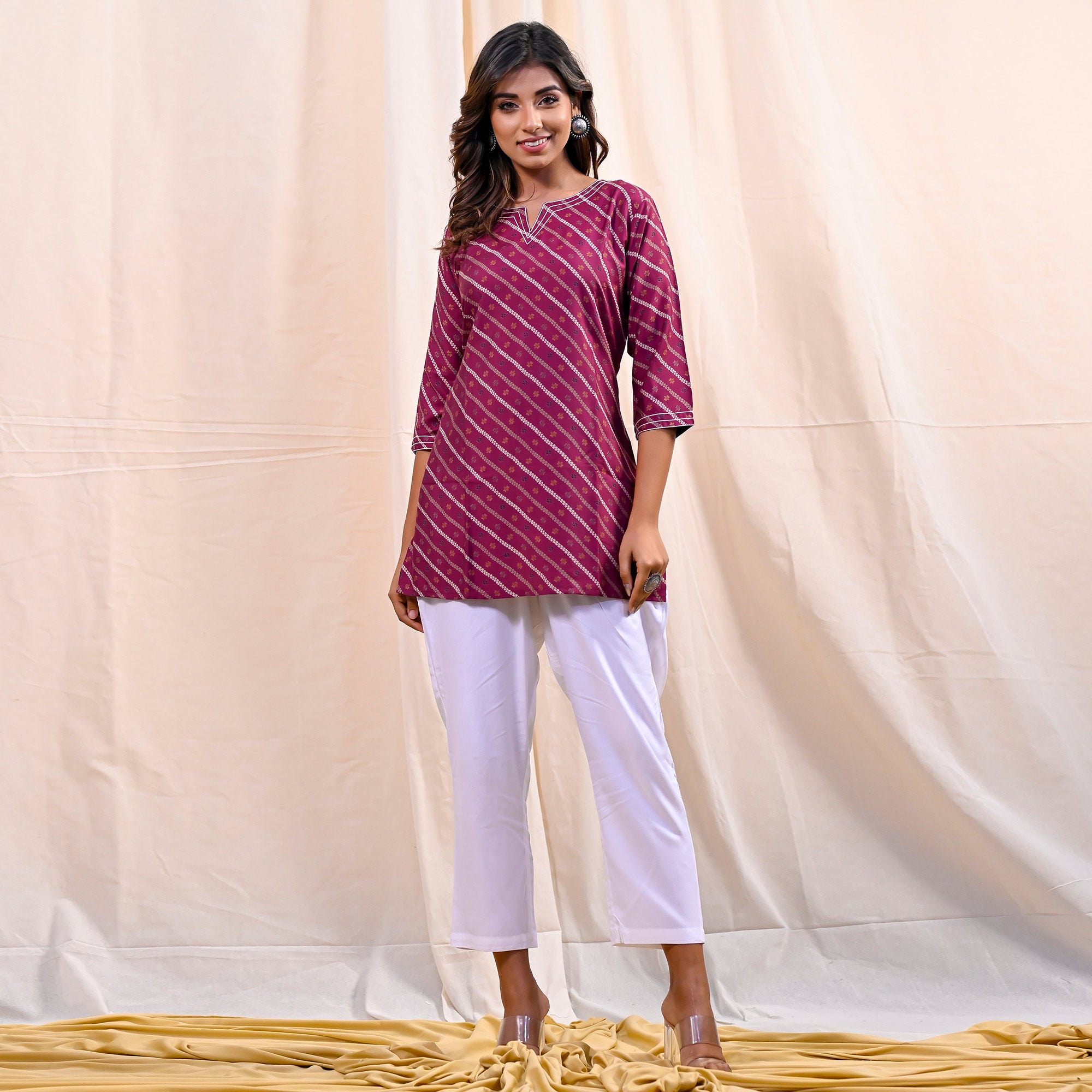 Pink Printed Muslin Top