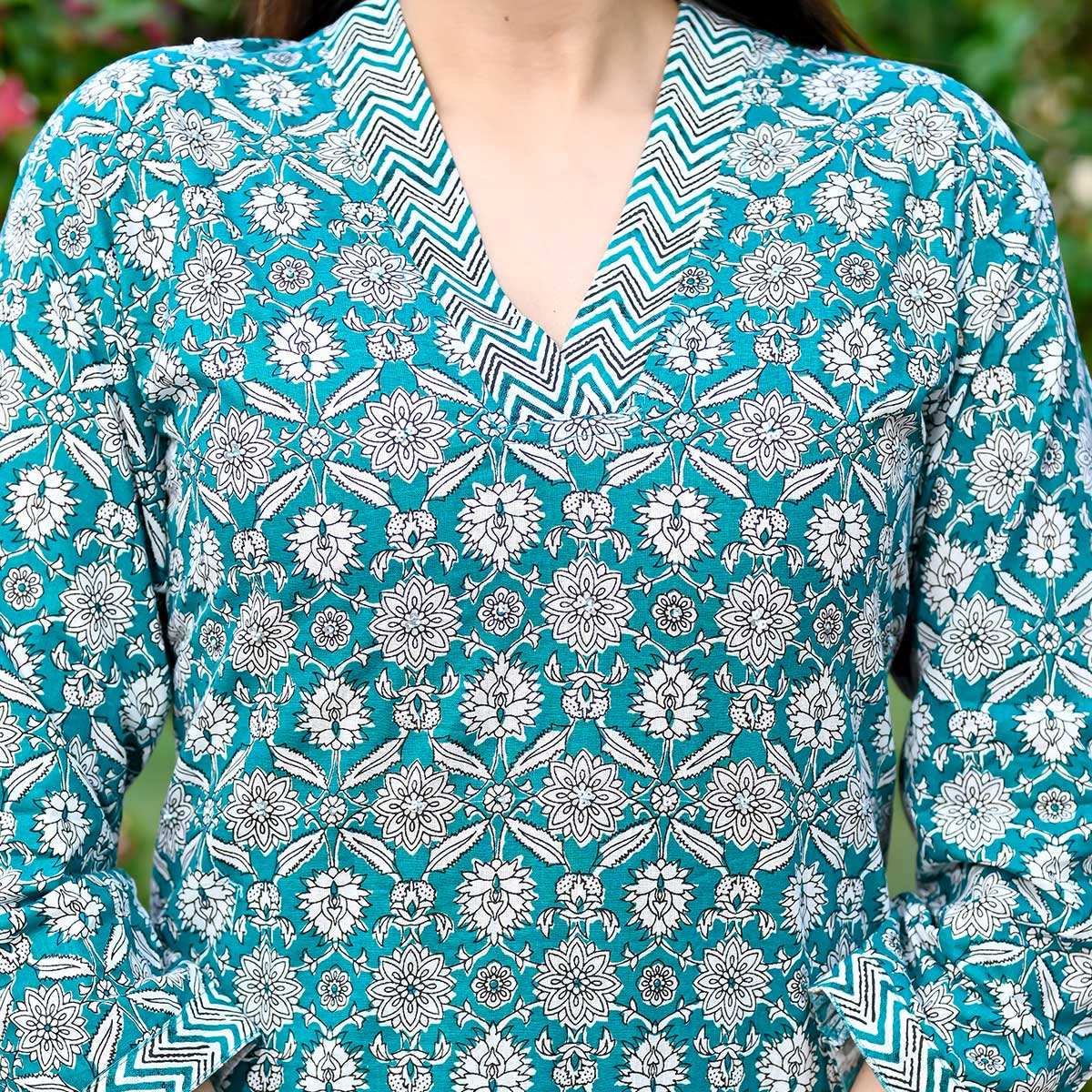 Green Floral Printed Pure Cotton Salwar Suit