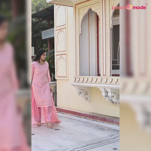 Pink Embroidered Chanderi Salwar Suit