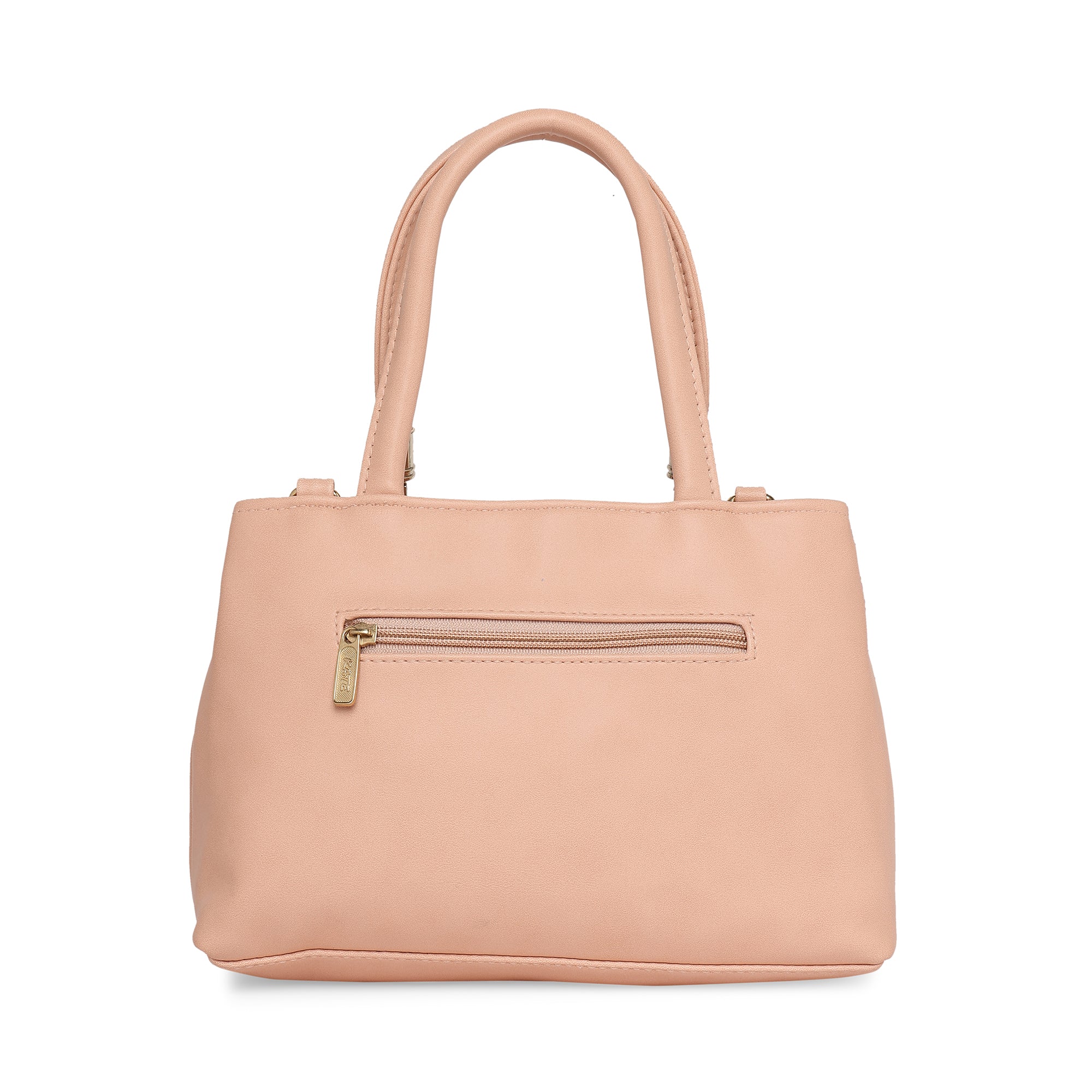 Peach Women Vegan Leather Handbag With Belt