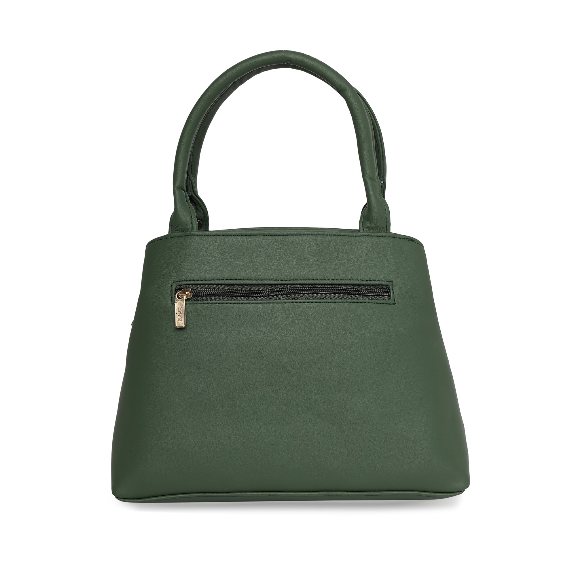 Green Women Vegan Leather Handbag With Belt