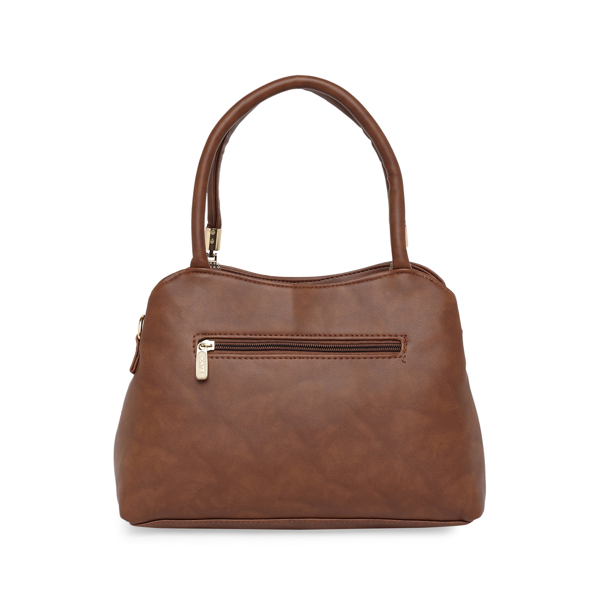 Brown Women Vegan Leather Handbag With Belt