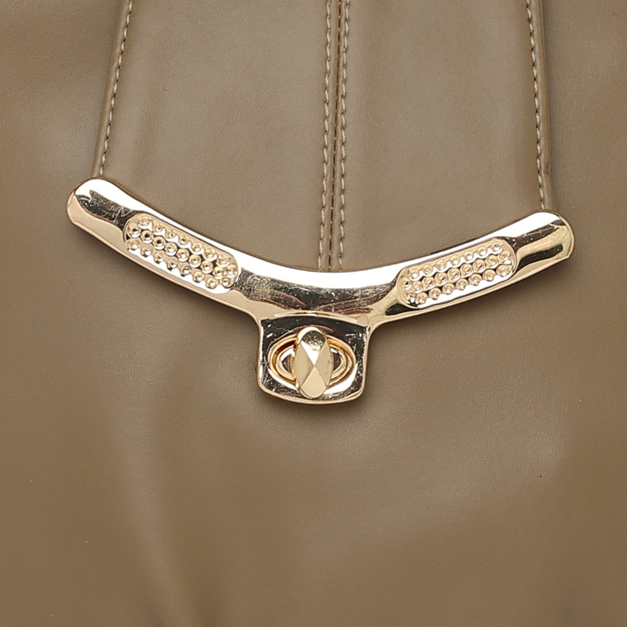 Coffee Brown Women Vegan Leather Handbag With Belt