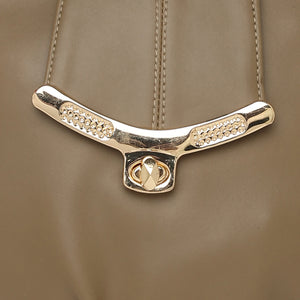 Coffee Brown Women Vegan Leather Handbag With Belt