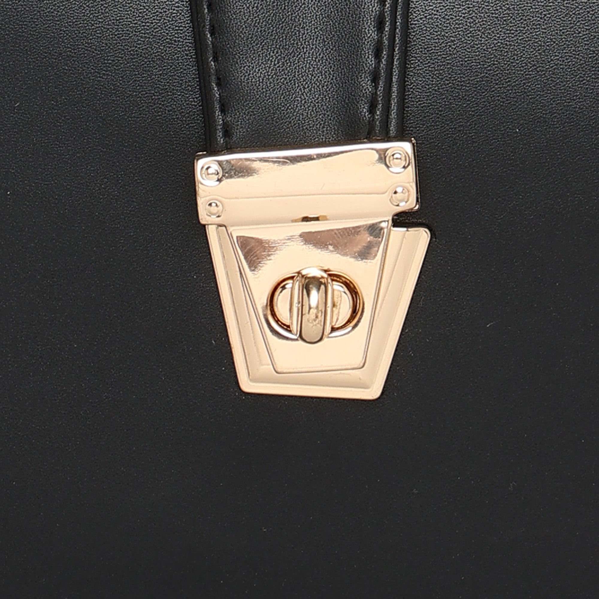 Black Women Vegan Leather Handbag With Belt