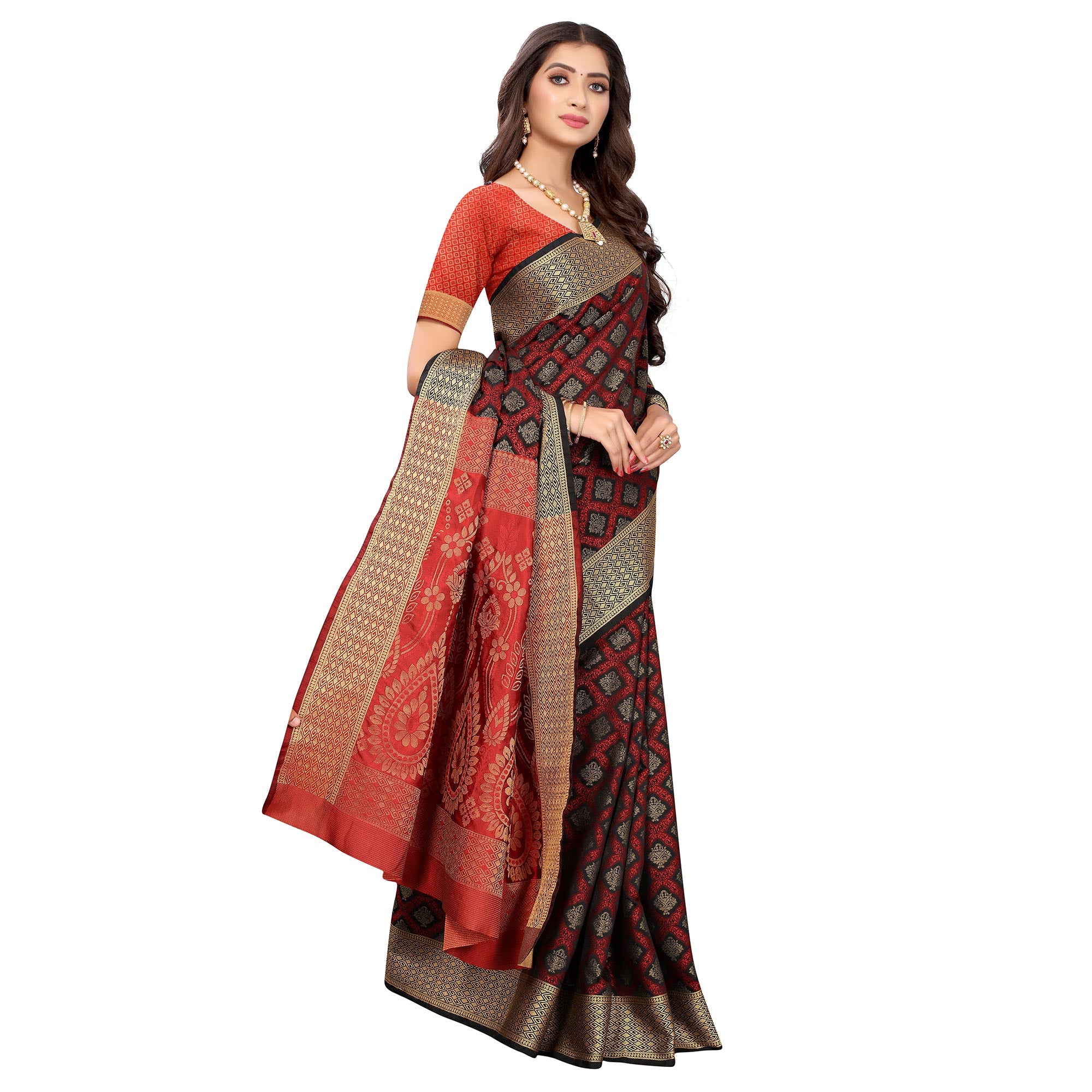 Black Festive Wear Woven Patola Heavy Silk Saree