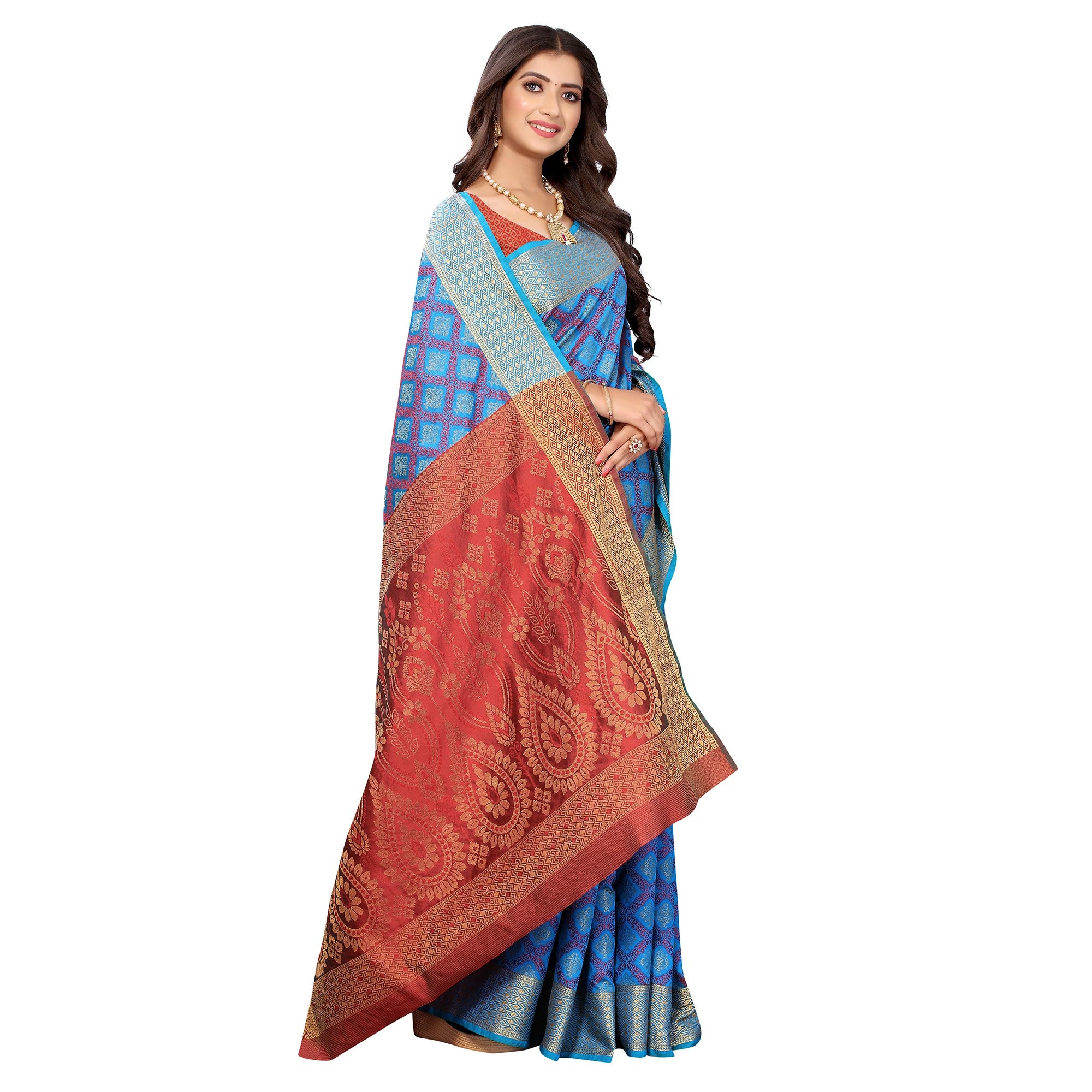 Blue Festive Wear Woven Patola Heavy Silk Saree