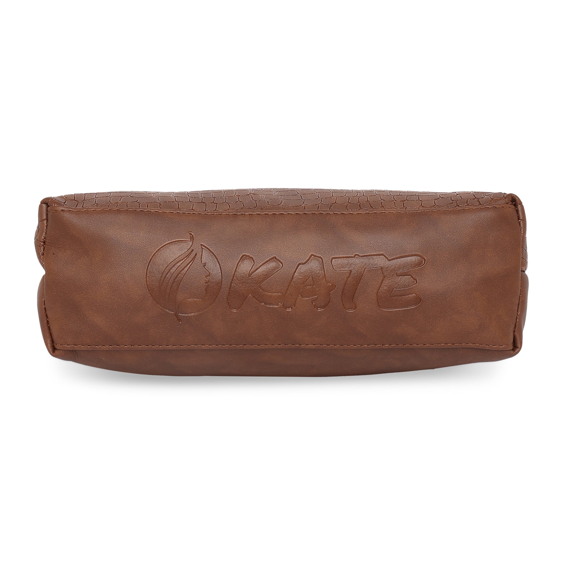 Brown Women Vegan Leather Handbag With Belt